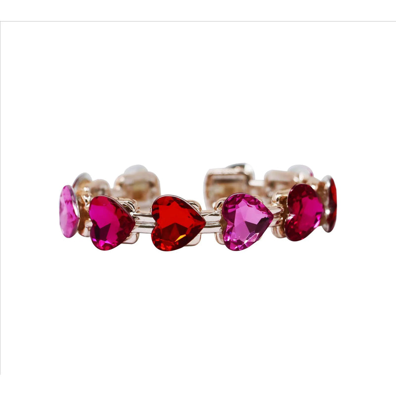 Pink Poppy Gemstone Heart Bracelet