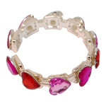 Pink Poppy Gemstone Heart Bracelet