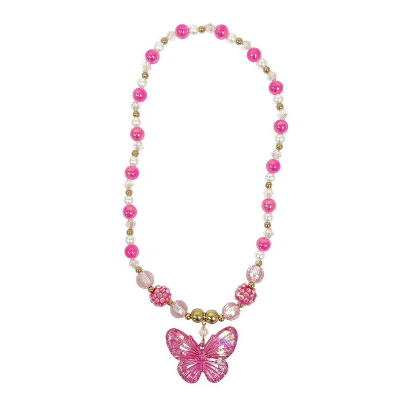 Pink Poppy Butterfly Pink Necklace