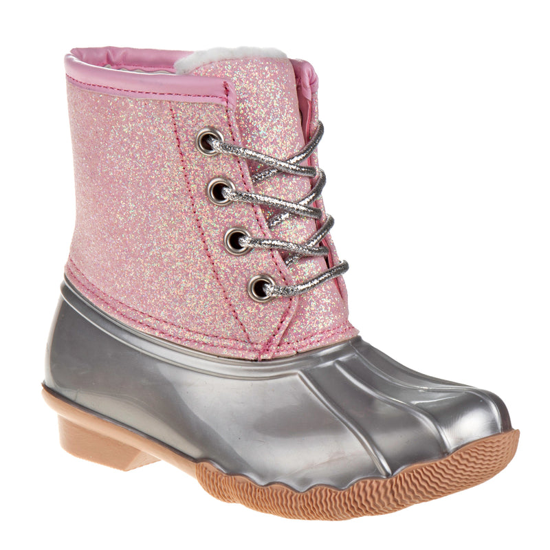 Duck Boots Glitter Pink/Silver