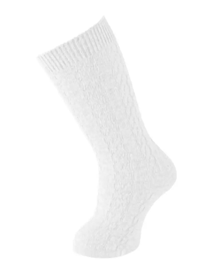 Carlomagno Cable Knit Knee High White